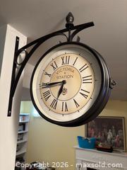 MaxSold Auction: Vintage Station Wall Clock with Wall Bracket, 14–16 in - Hamilton (Ontario, Canada) SELLER MANAGED Estate Sale Online Auction - Barton Street East