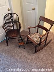 MaxSold Auction: Vintage Wood Chair Lot – Side Chair, Rocker & Child/Doll Chair - Hamilton (Ontario, Canada) SELLER MANAGED Estate Sale Online Auction - Barton Street East