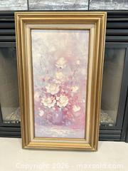 MaxSold Auction: Artwork - Original Signed Painting signed pink floral    - Livermore (California, USA) SELLER MANAGED Estate Sale Online Auction - Hansen Road
