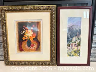 MaxSold Auction: Frame Art Set of 2 - Print & Watercolor  - Livermore (California, USA) SELLER MANAGED Estate Sale Online Auction - Hansen Road