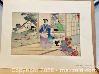 MaxSold Auction: Late 19th Century Japanese Woodblock Prints (Set of 2) - Livermore (California, USA) SELLER MANAGED Estate Sale Online Auction - Hansen Road