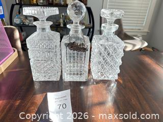 MaxSold Auction: Lot of 3 Empty Alcohol Bottles Decanters - Livermore (California, USA) SELLER MANAGED Estate Sale Online Auction - Hansen Road
