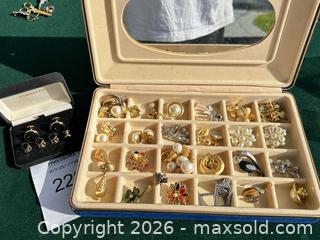 MaxSold Auction: Lot of Brooches & Cufflinks with Cases  - Livermore (California, USA) SELLER MANAGED Estate Sale Online Auction - Hansen Road