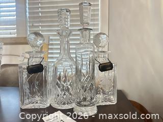 MaxSold Auction: Lot of Crystal Liquor Glass Bar Bottles Set Decor   - Livermore (California, USA) SELLER MANAGED Estate Sale Online Auction - Hansen Road
