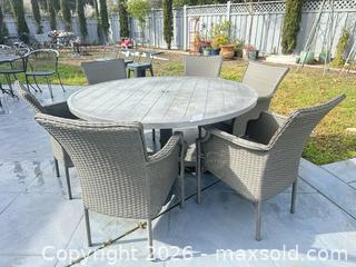 MaxSold Auction: Outdoor Dining Table Metal with Weaved Chairs Hampton - Livermore (California, USA) SELLER MANAGED Estate Sale Online Auction - Hansen Road