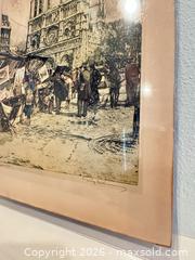 MaxSold Auction: Reproduction of Artist Luigi Kasimir’s "Bouquinistes", etching on paper - Livermore (California, USA) SELLER MANAGED Estate Sale Online Auction - Hansen Road