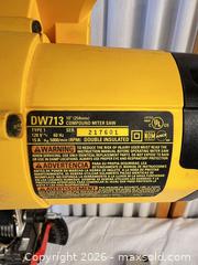 MaxSold Auction: DEWALT DW713 10" (254mm) Compound Miter Saw Tested - Campbell (California, USA) PARTNER MANAGED Estate Sale Online Auction -  Dell Avenue
