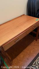 MaxSold Auction: Light Brown Writing Desk with Two Drawers - Kingston (Ontario, Canada) PARTNER MANAGED Downsizing Online Auction - Buckingham Court