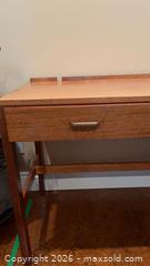 MaxSold Auction: Light Brown Writing Desk with Two Drawers - Kingston (Ontario, Canada) PARTNER MANAGED Downsizing Online Auction - Buckingham Court