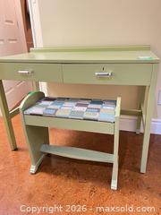 MaxSold Auction: Painted Wood Vanity/Console Desk with Matching Bench - Kingston (Ontario, Canada) PARTNER MANAGED Downsizing Online Auction - Buckingham Court