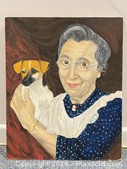 MaxSold Auction: ACRYLIC PAINTING ON BOARD OF OLDER WOMAN AND DOG ANN MARIE FLEMING - Toronto (Ontario, Canada) PARTNER MANAGED Moving Online Auction - Brunswick Avenue