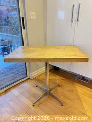 MaxSold Auction: BUTCHER BLOCK STYLE TABLE ON VINTAGE MCM CHROME BASE - Toronto (Ontario, Canada) PARTNER MANAGED Moving Online Auction - Brunswick Avenue