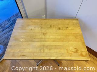 MaxSold Auction: BUTCHER BLOCK STYLE TABLE ON VINTAGE MCM CHROME BASE - Toronto (Ontario, Canada) PARTNER MANAGED Moving Online Auction - Brunswick Avenue