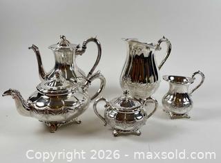 MaxSold Auction: FIVE PIECE SILVER PLATED TEA SET ROGERS MADE IN CANADA - Toronto (Ontario, Canada) PARTNER MANAGED Moving Online Auction - Brunswick Avenue