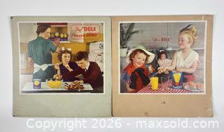 MaxSold Auction: LOT OF 2 VINTAGE DOLE ADVERTISING POSTERS PLACARDS C.1950 - Toronto (Ontario, Canada) PARTNER MANAGED Moving Online Auction - Brunswick Avenue