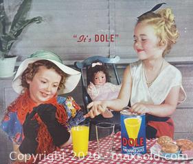 MaxSold Auction: LOT OF 2 VINTAGE DOLE ADVERTISING POSTERS PLACARDS C.1950 - Toronto (Ontario, Canada) PARTNER MANAGED Moving Online Auction - Brunswick Avenue