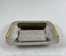 MaxSold Auction: [LOT OF 4] SILVER PLATED / STAINLESS STEEL SERVING TRAYS AND TEA SPOONS - Toronto (Ontario, Canada) PARTNER MANAGED Moving Online Auction - Brunswick Avenue