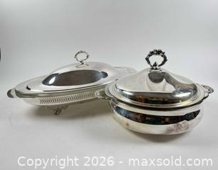 MaxSold Auction: PAIR OF SILVER PLATED LIDDED TUREEN STYLE HOLLOWWARE - Toronto (Ontario, Canada) PARTNER MANAGED Moving Online Auction - Brunswick Avenue