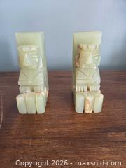 MaxSold Auction: These are a pair of vintage hand-carved onyx stone bookends, likely originating Mexico  - Ottawa (Ontario, Canada) SELLER MANAGED Downsizing Online Auction - Seabrooke Drive
