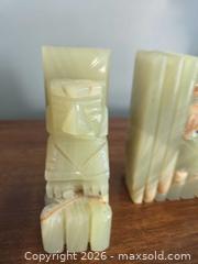 MaxSold Auction: These are a pair of vintage hand-carved onyx stone bookends, likely originating Mexico  - Ottawa (Ontario, Canada) SELLER MANAGED Downsizing Online Auction - Seabrooke Drive