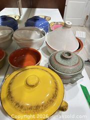 MaxSold Auction: Ceramic Stoneware Serving Set - Casserole, Tagine, Terrine, Plates - Delta (British Columbia, Canada) SELLER MANAGED Estate Sale Online Auction -  55b Street