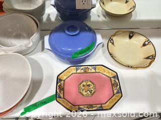 MaxSold Auction: Ceramic Stoneware Serving Set - Casserole, Tagine, Terrine, Plates - Delta (British Columbia, Canada) SELLER MANAGED Estate Sale Online Auction -  55b Street