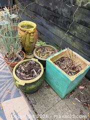 MaxSold Auction: Lot of 5 Terracotta Pots and Planters - Delta (British Columbia, Canada) SELLER MANAGED Estate Sale Online Auction -  55b Street