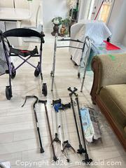 MaxSold Auction: Mixed Mobility Aids Lot: Walkers, Canes, Reacher, Rollator - Delta (British Columbia, Canada) SELLER MANAGED Estate Sale Online Auction -  55b Street