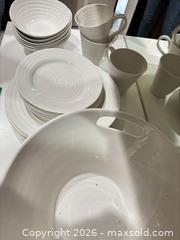 MaxSold Auction: Sophie Conran White Ceramic Dinnerware Set with Raised Spiral Texture - Delta (British Columbia, Canada) SELLER MANAGED Estate Sale Online Auction -  55b Street