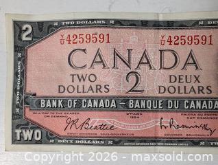 MaxSold Auction: 1954 Candian 2 Dollar Bill  - South Frontenac (Ontario, Canada) SELLER MANAGED Downsizing Online Auction - Battersea Road