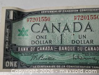 MaxSold Auction: 1967 Centennial 1 Dollar Bill notes - South Frontenac (Ontario, Canada) SELLER MANAGED Downsizing Online Auction - Battersea Road