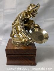 MaxSold Auction: Gold Prospector Trophy Statue on Walnut base - South Frontenac (Ontario, Canada) SELLER MANAGED Downsizing Online Auction - Battersea Road