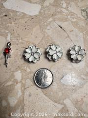 MaxSold Auction: Sterling Silver Flower Pendants - London (Ontario, Canada) SELLER MANAGED Downsizing Online Auction - Marconi Boulevard