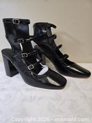MaxSold Auction: ASOS EKLIS Multi Buckle Shoe Boots • Colour: Black patent • Size: UK 7 - Toronto (Ontario, Canada) SELLER MANAGED Reseller Online Auction - Dartmoor Drive