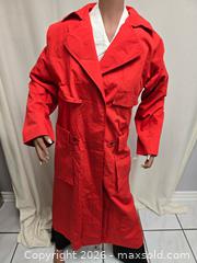 MaxSold Auction: red trench coat from the brand Novelti.  - Toronto (Ontario, Canada) SELLER MANAGED Reseller Online Auction - Dartmoor Drive