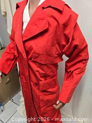 MaxSold Auction: red trench coat from the brand Novelti.  - Toronto (Ontario, Canada) SELLER MANAGED Reseller Online Auction - Dartmoor Drive