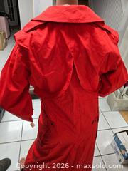 MaxSold Auction: red trench coat from the brand Novelti.  - Toronto (Ontario, Canada) SELLER MANAGED Reseller Online Auction - Dartmoor Drive