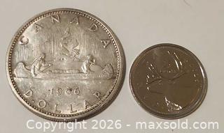 MaxSold Auction: 1966 CANADA SILVER DOLLAR Queen Elizabeth II - CANADIAN VOYAGER COIN - Mississauga (Ontario, Canada) SELLER MANAGED Downsizing Online Auction - Golden Orchard Drive (CONDO)