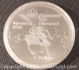 MaxSold Auction: 1973 CANADA Queen Elizabeth II Olympics Montreal World Map Silver $5 Coin - Mississauga (Ontario, Canada) SELLER MANAGED Downsizing Online Auction - Golden Orchard Drive (CONDO)