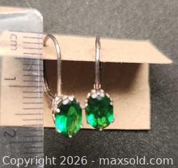 MaxSold Auction: Emerald green 925 silver earrings - Mississauga (Ontario, Canada) SELLER MANAGED Downsizing Online Auction - Golden Orchard Drive (CONDO)