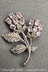 MaxSold Auction: Silver Vintage brooch with Amethyst stone - Mississauga (Ontario, Canada) SELLER MANAGED Downsizing Online Auction - Golden Orchard Drive (CONDO)
