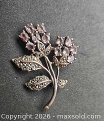 MaxSold Auction: Silver Vintage brooch with Amethyst stone - Mississauga (Ontario, Canada) SELLER MANAGED Downsizing Online Auction - Golden Orchard Drive (CONDO)