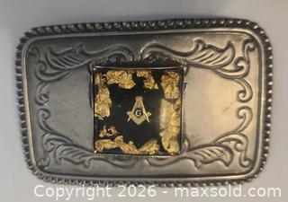 MaxSold Auction: Vintage Masonic belt buckle - Mississauga (Ontario, Canada) SELLER MANAGED Downsizing Online Auction - Golden Orchard Drive (CONDO)