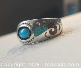 MaxSold Auction: Vintage sterling silver Turquoise & Coral Ring - Mississauga (Ontario, Canada) SELLER MANAGED Downsizing Online Auction - Golden Orchard Drive (CONDO)