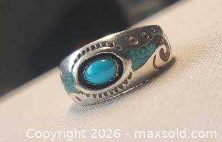 MaxSold Auction: Vintage sterling silver Turquoise & Coral Ring - Mississauga (Ontario, Canada) SELLER MANAGED Downsizing Online Auction - Golden Orchard Drive (CONDO)