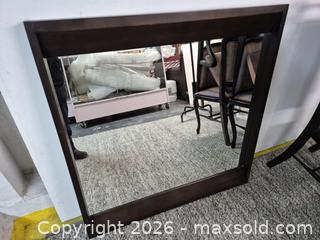 MaxSold Auction: A Large Shermag Canadian Modern Wood Framed Wall Mirror - Oshawa (Ontario, Canada) SELLER MANAGED Commercial Liquidation Online Auction - Bond Street West