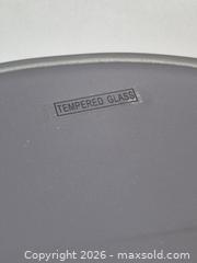 MaxSold Auction: Gray Tempered Glass Accent Table  - Oshawa (Ontario, Canada) SELLER MANAGED Commercial Liquidation Online Auction - Bond Street West