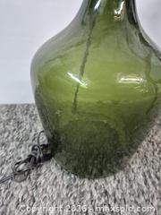 MaxSold Auction: Large Dark Olive Green Recycled Glass Bottle Table Lamp - Oshawa (Ontario, Canada) SELLER MANAGED Commercial Liquidation Online Auction - Bond Street West