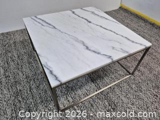 MaxSold Auction: Modern Natuzzi Italy Square Coffee Table With Marble Top - Oshawa (Ontario, Canada) SELLER MANAGED Commercial Liquidation Online Auction - Bond Street West