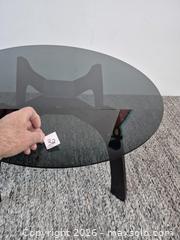 MaxSold Auction: Natuzzi Italy Round Dark Glass Accent Table - Oshawa (Ontario, Canada) SELLER MANAGED Commercial Liquidation Online Auction - Bond Street West